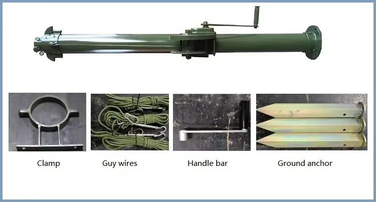 عمود telescopic محمول لصد الرياح مع شعار مخصص لمراقبة مواقع البناء