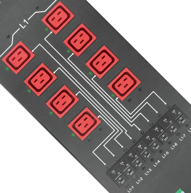Vertical Mount Power Distribution Unit with 24 IEC C20 &amp; Overload Protector