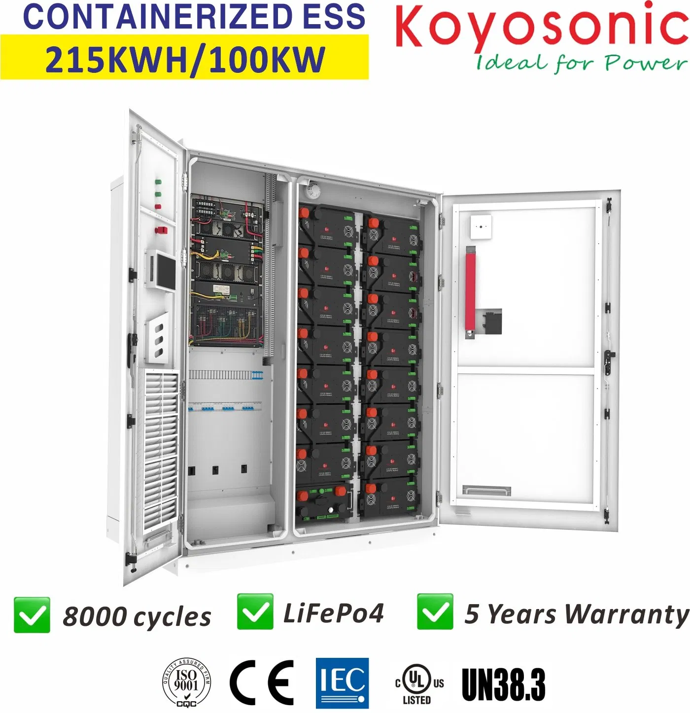 215kwh Bess Containerized Energy Storage System with PCS and EMS