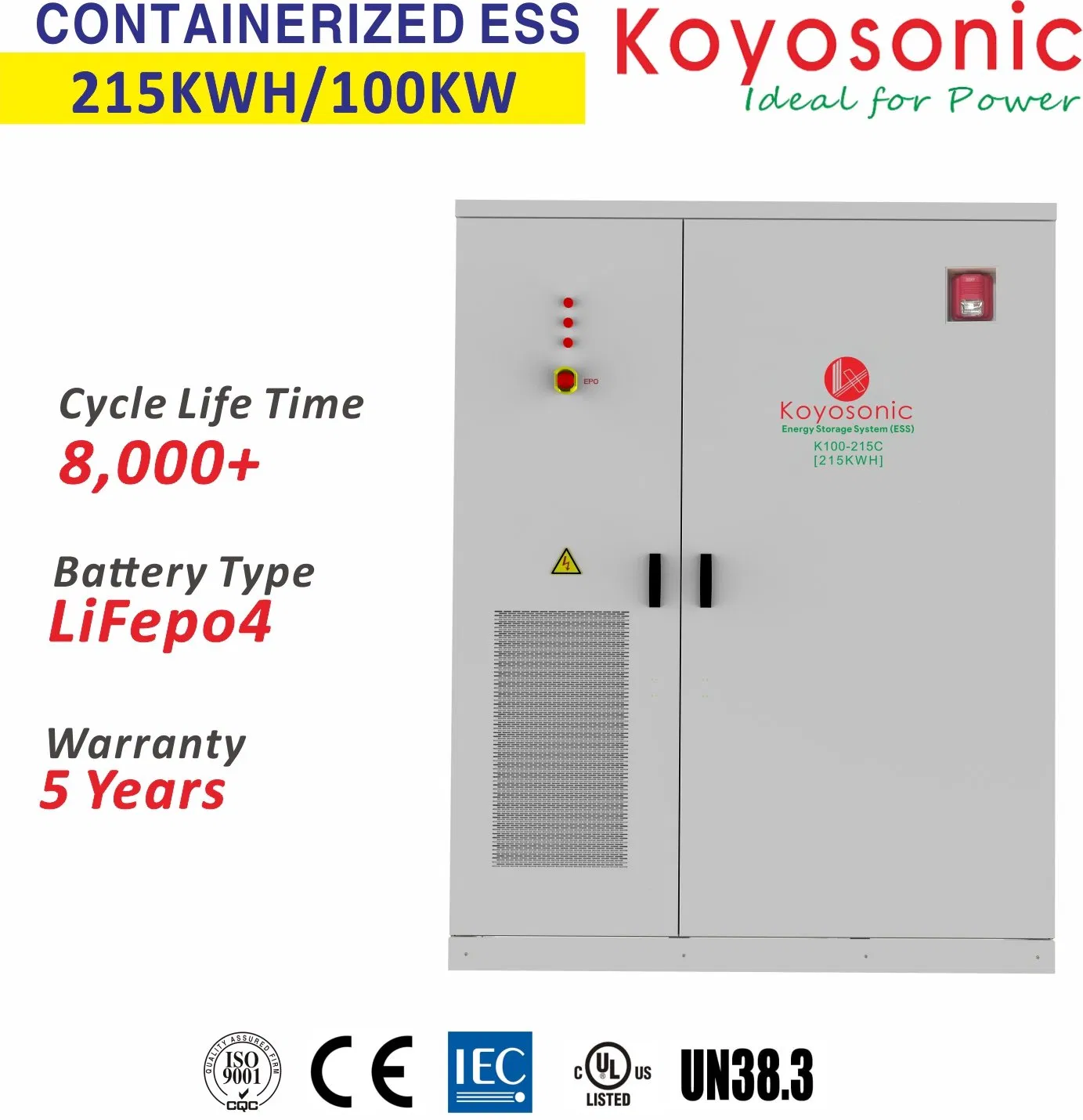 215kwh Bess Containerized Energy Storage System with PCS and EMS