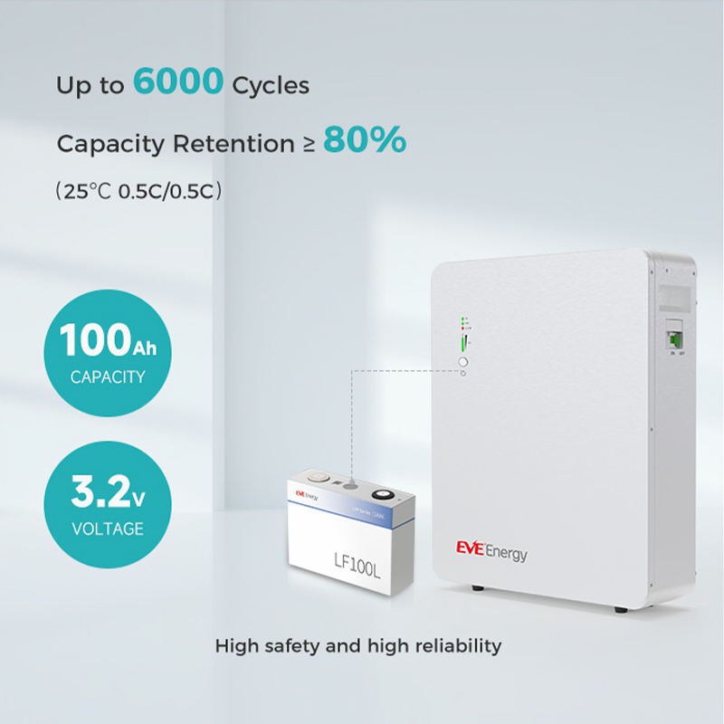 Eve 5kwh 100ah 51.2V Home Energy Storage System Wall Mounted Battery Solar Power Storage System