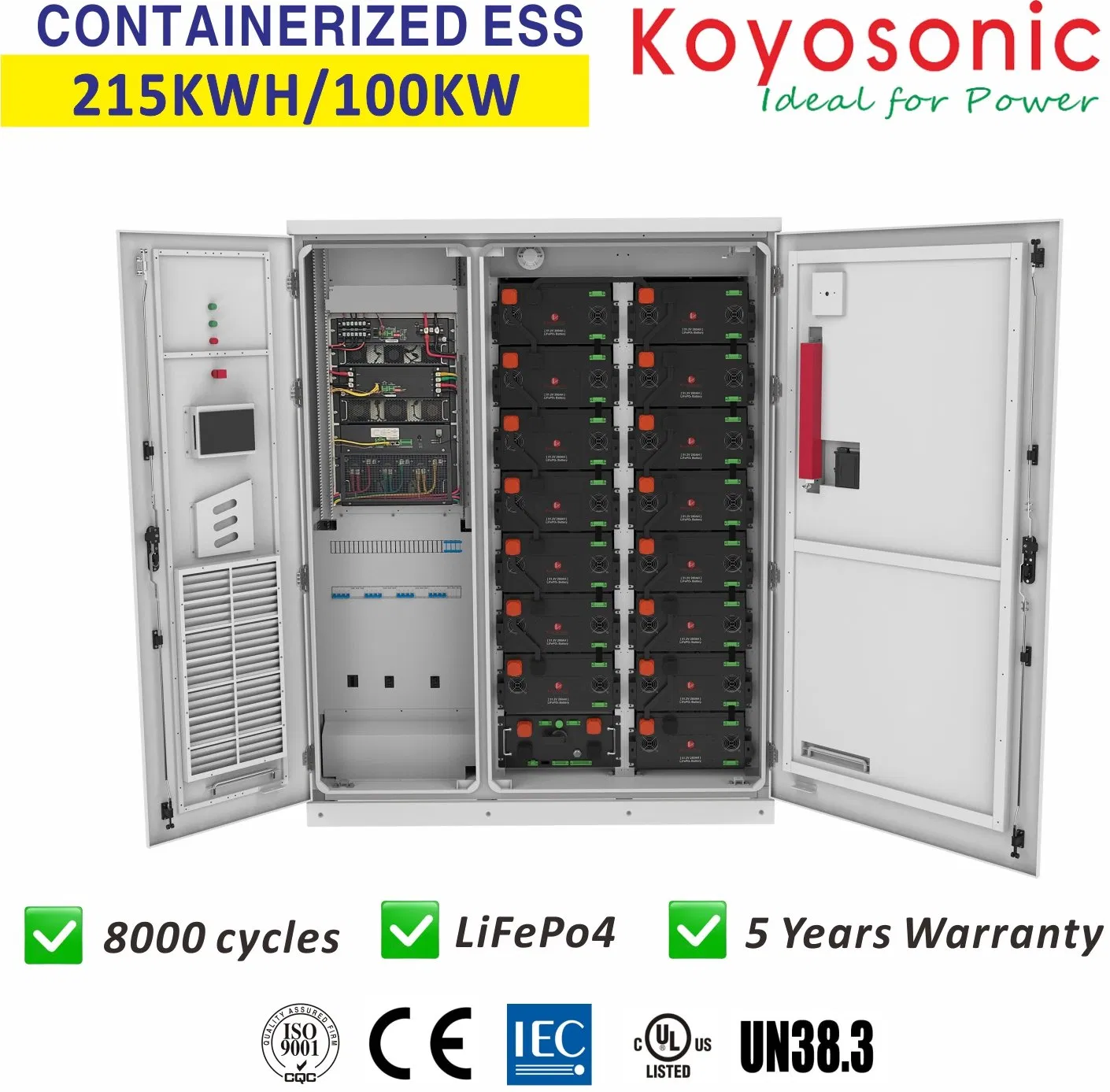 215kwh Bess Containerized Energy Storage System with PCS and EMS