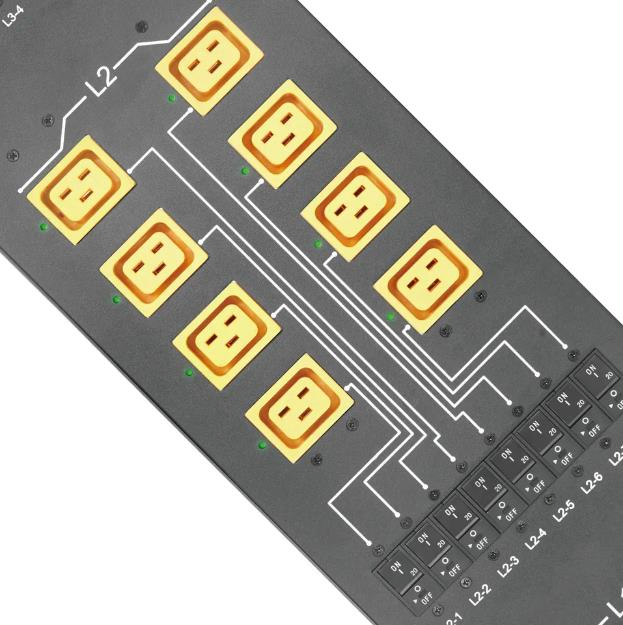 Vertical Mount Power Distribution Unit with 24 IEC C20 &amp; Overload Protector