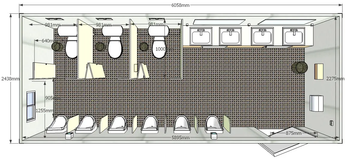 Male public toilet plan