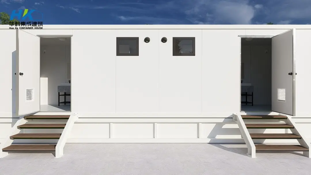 High-Quality 40ft luxury prefab prefabricated ready container toilet with 20 gallon bucket Factories, Products