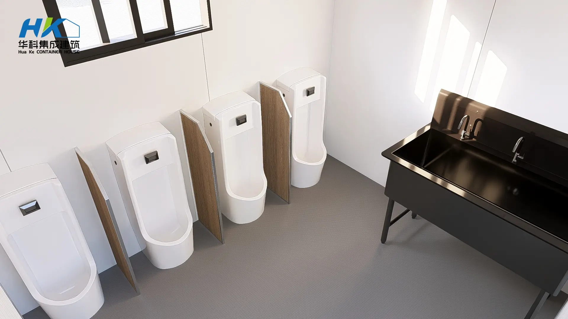 High-Quality 20ft real container Toilet, three standard and one urinal toilet, Factories, Suppliers