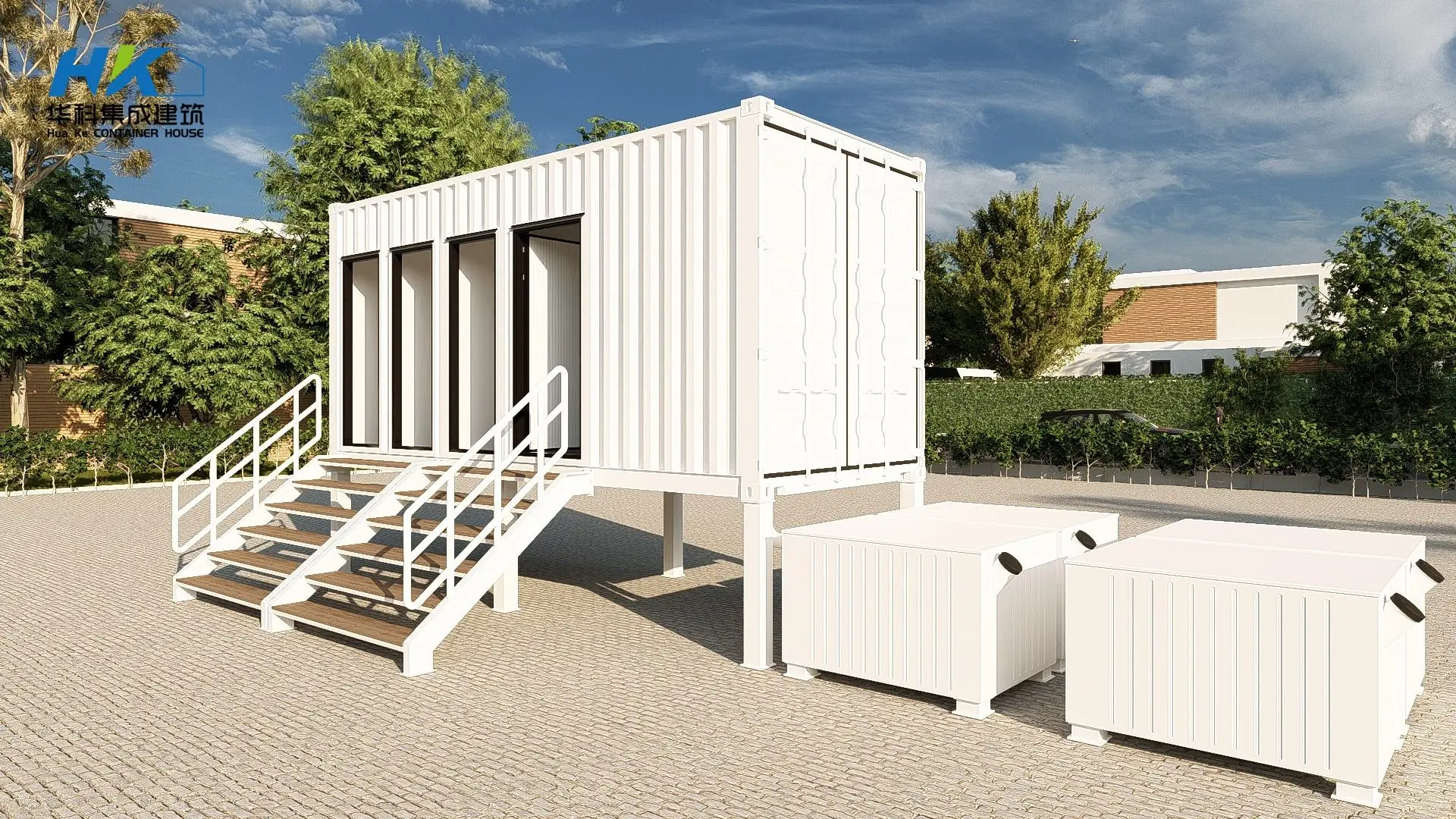 High-Quality 20ft real container Toilet, three standard and one urinal toilet, Factories, Suppliers