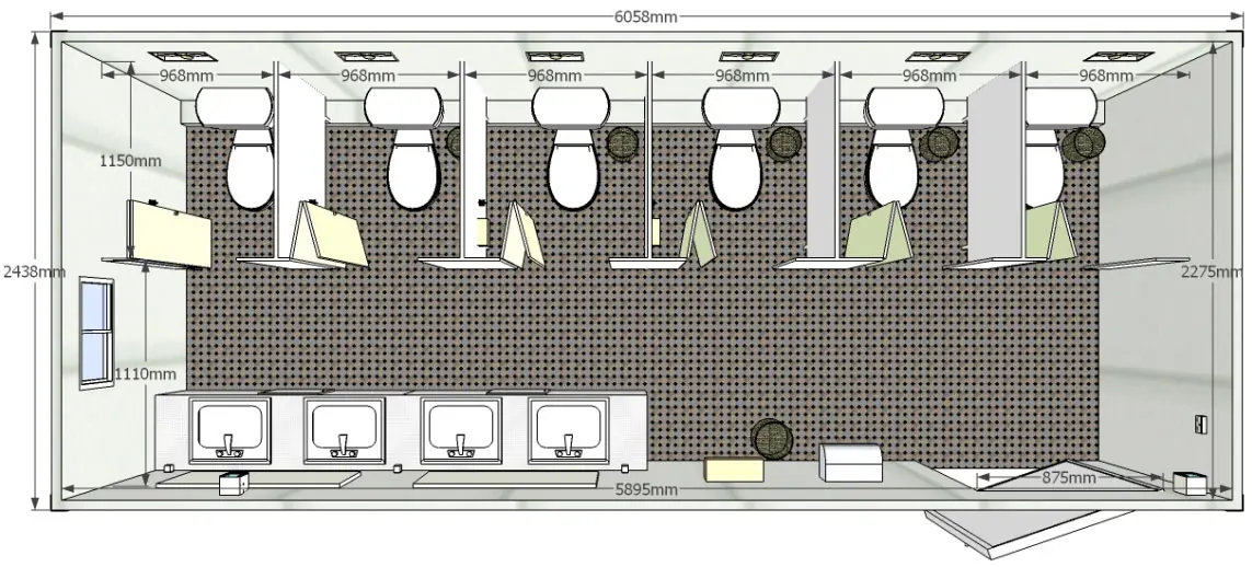 Female public toilet plan