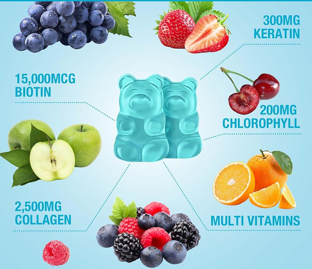 مكملات غذائية لدعم البيوتين Gummies طبيعية لفقدان الوزن