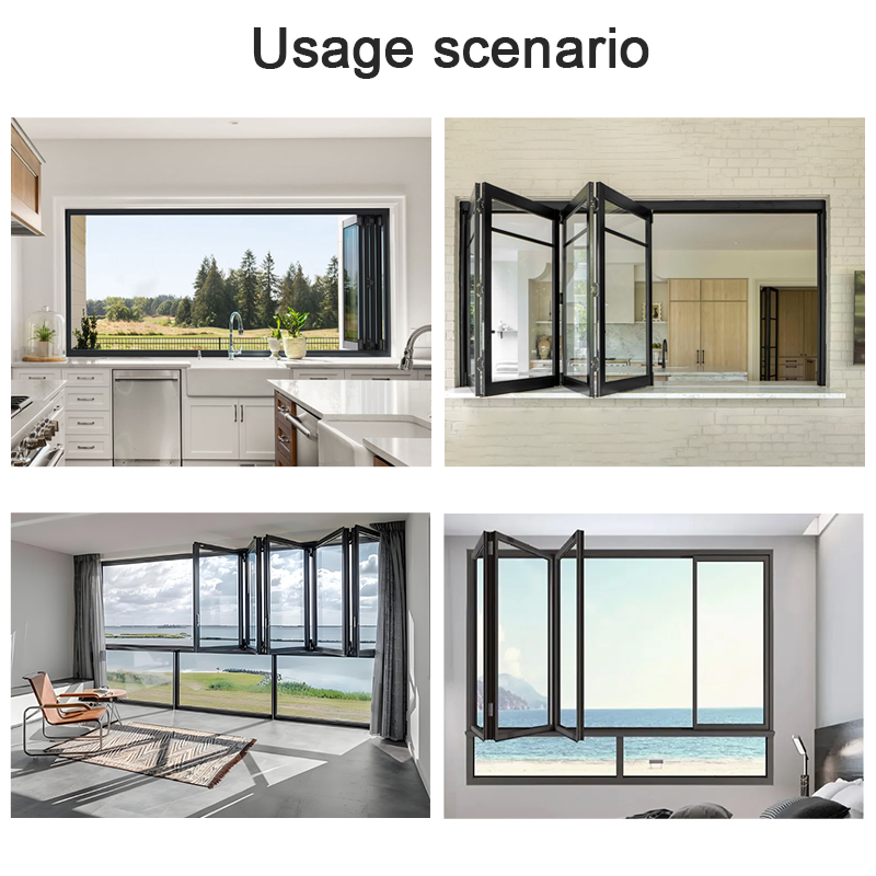 Impact Resistant Aluminum Folding Window Hurricane Proof Strong Frame Window