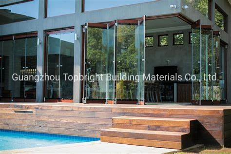 Frameless Bi-Fold Doors Frameless Glass Stacking Door with High Quality