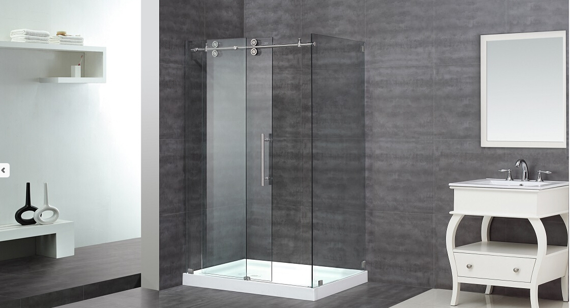 with Side Panel Return Panel Double Glass Sliding Shower Door