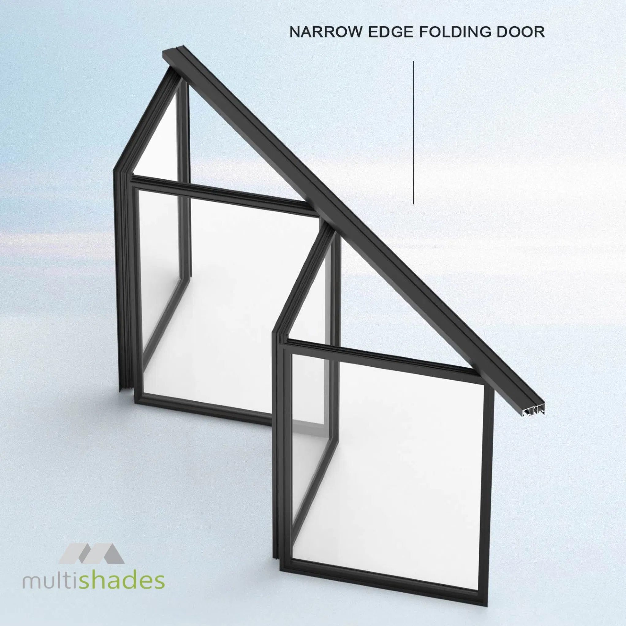 Multishades Chinese Factory OEM Aluminum Bi Sliding Folding Door Double Insulated Glass Soundproof