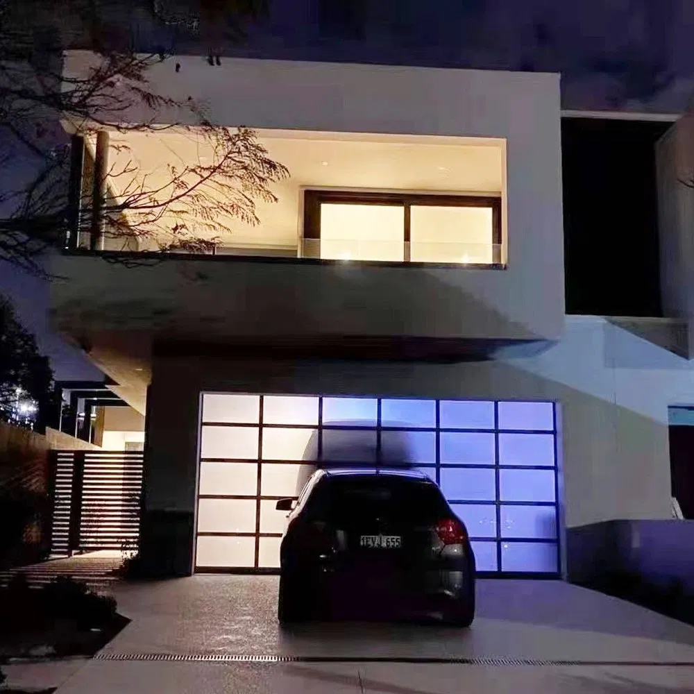 Corrosion-Resistant Full View Glazed Sectional Glass Panel Garage Door for Workshop Areas