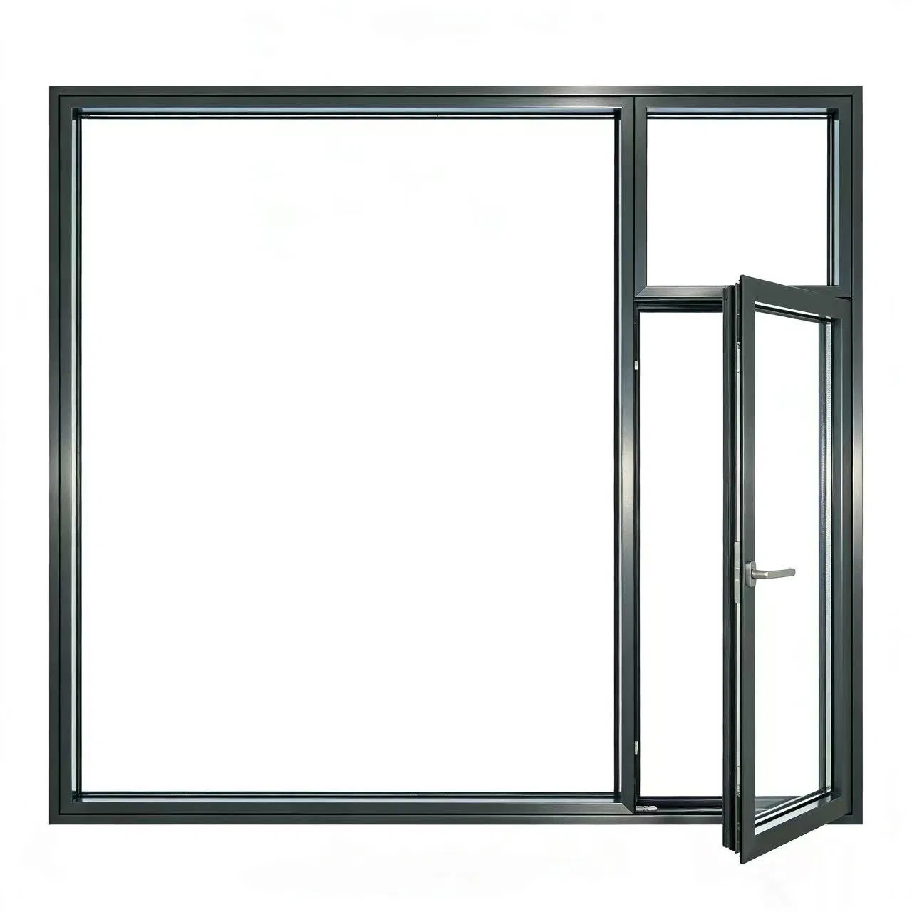 Premium Quality Aluminium Profile PVC Soundproof Aluminum Clad Wood Side Hung Round Casement Window for Villa and House with Jiedo Handle