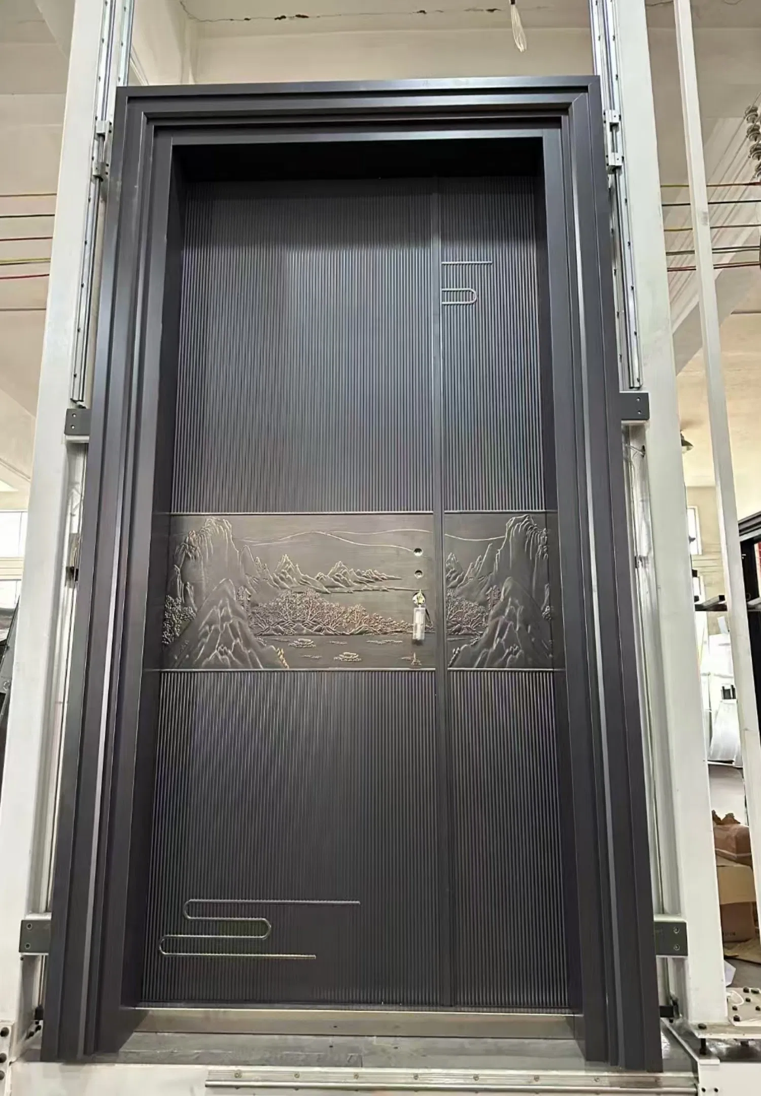 Stable Precision Carved Cast Aluminum Entry Door for All Outdoor Entrances