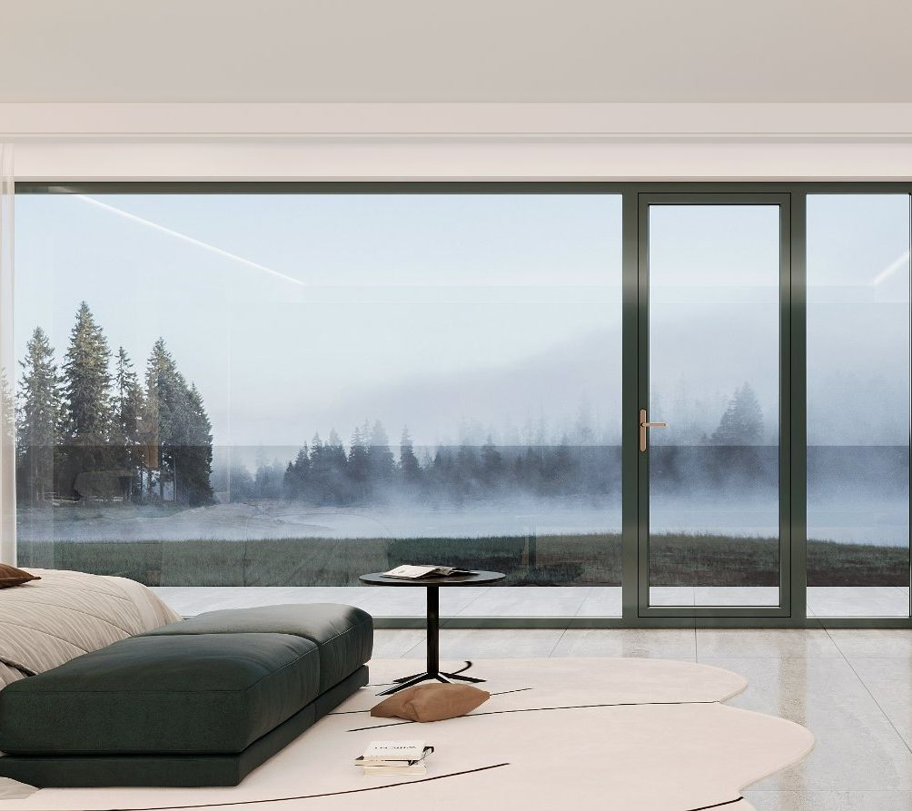 Modern Wood Clad Aluminum Aluminium Composite Interior Glass Wooden Wood Doors Outward Opening with Double Glazing for House Hotel Villa Entry