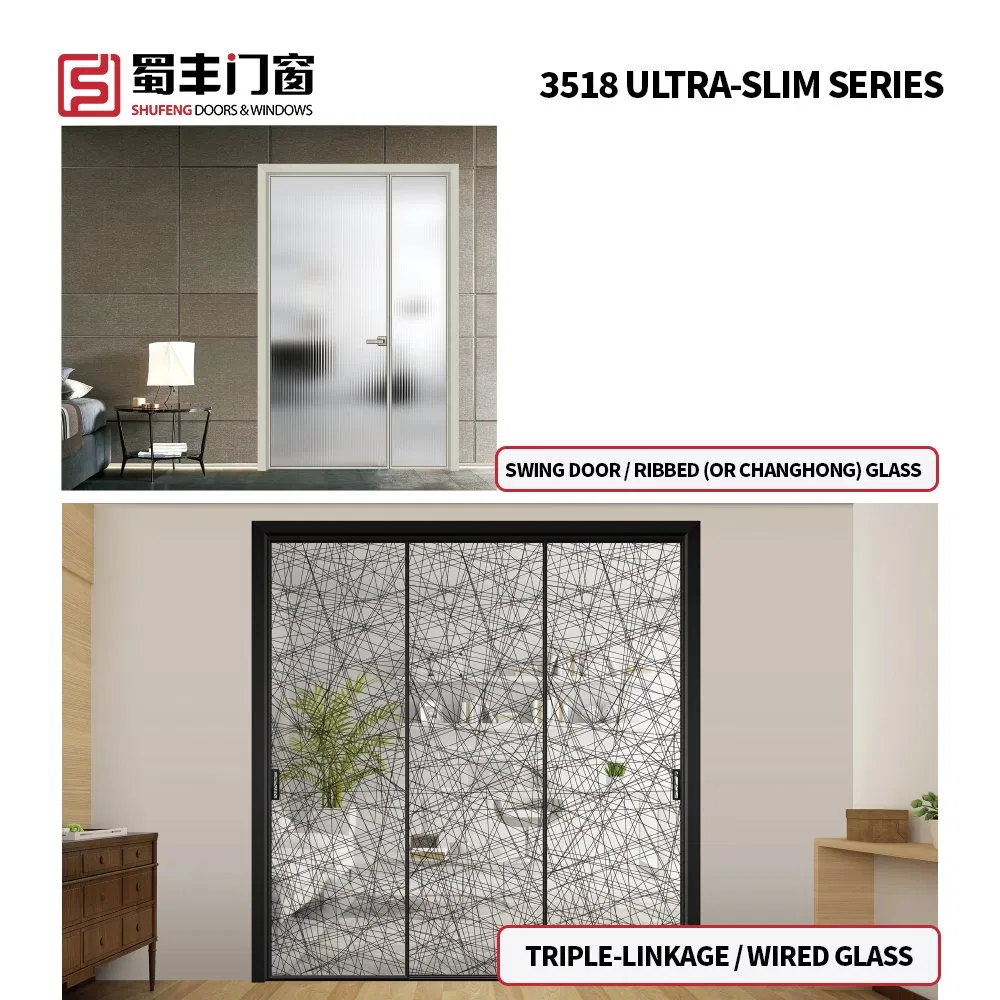 9. OEM Custom Glass Door Entrance Security Aluminum Aluminium Minimalist Frameless Interior Exterior Folding Sliding Double Tempered Home Kitchen Shower