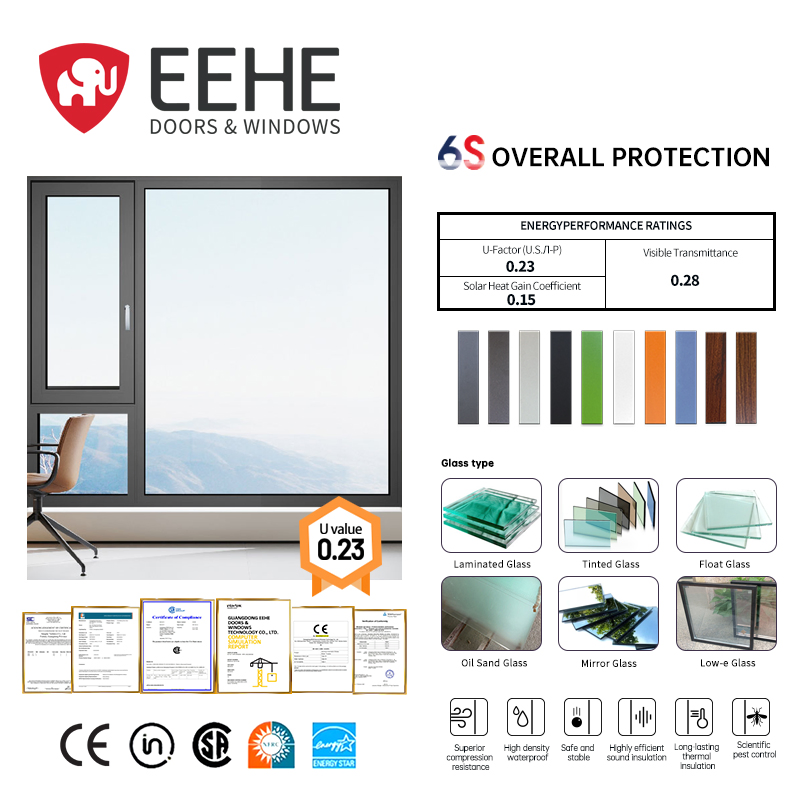 Eehe Modern 3X4 Casement Window with Quality Insulated Insulated