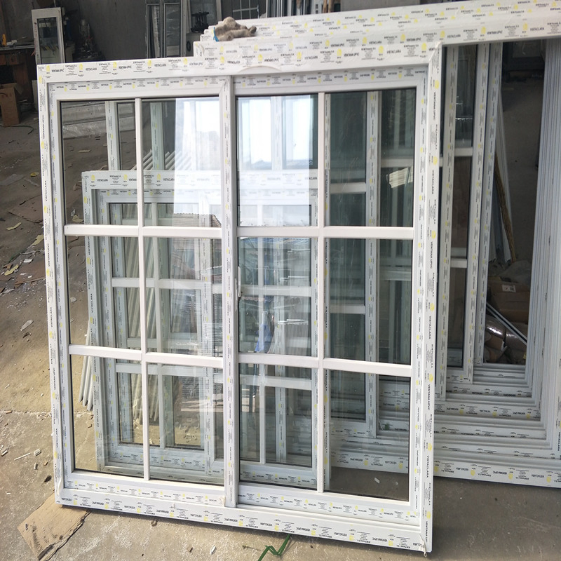 Economical Stylish UPVC Sliding Window with Decorative Grids for Social House