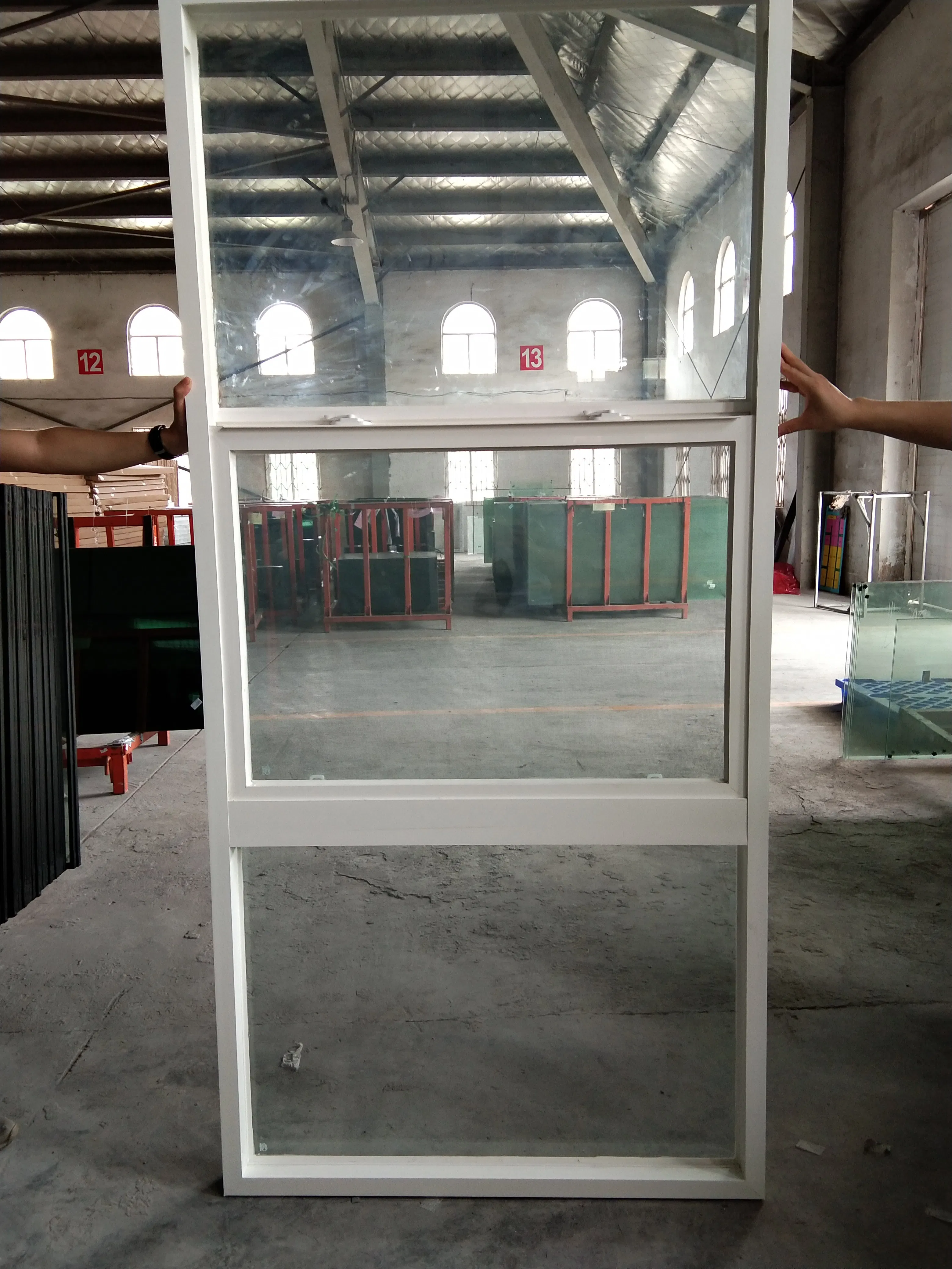 American Resistant Nfrc Insulation Approved Vinyl Double Hung Customized Size PVC UPVC Sliding Windows