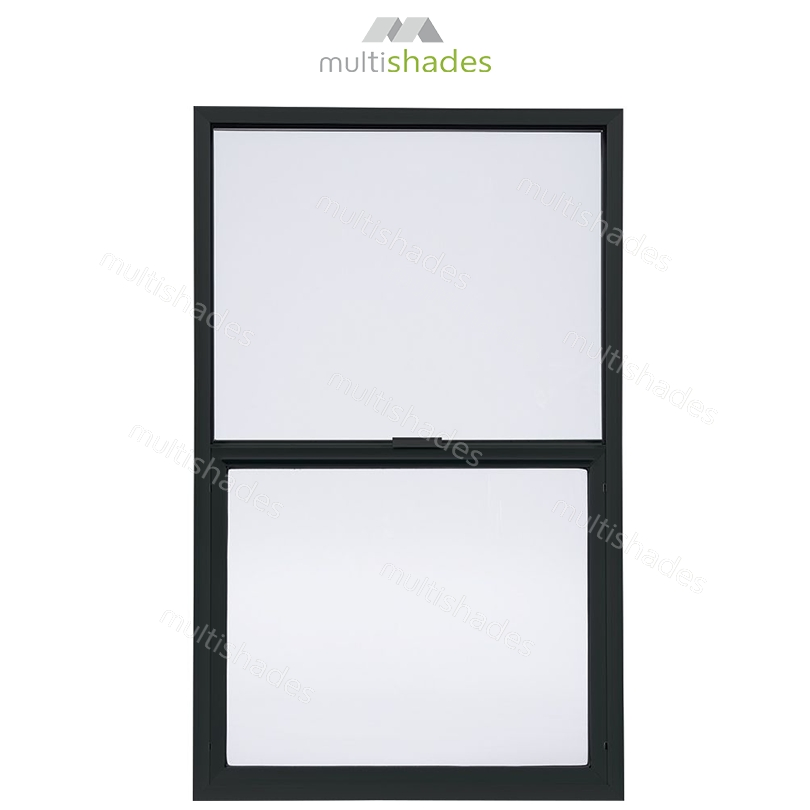 Multishades American Old House Renovation Factory Direct Sale Custom OEM Double Hung Window Black Aluminium Rainproof Impact Glass