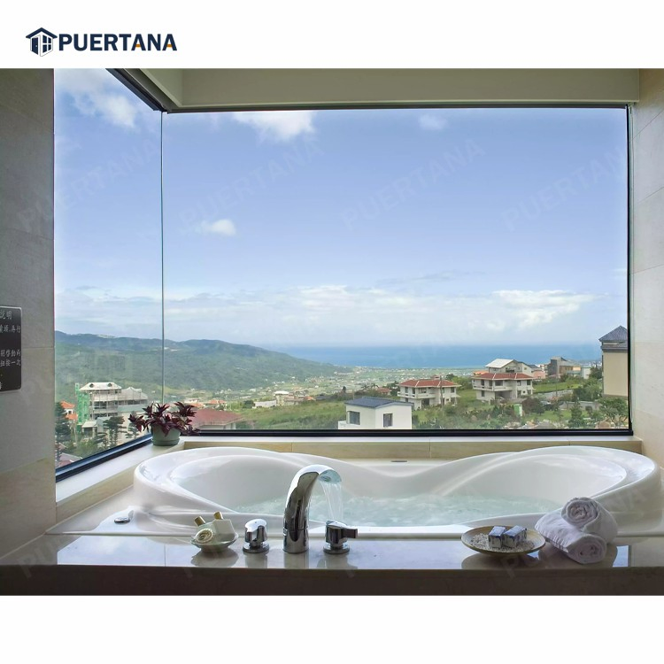 Double Glazed Glass Large Size Aluminium Profile Fixed Round Window