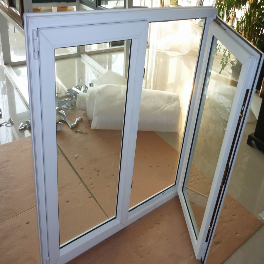 Double Panes Open Inward PVC UPVC Casement Window with Clear Glasses