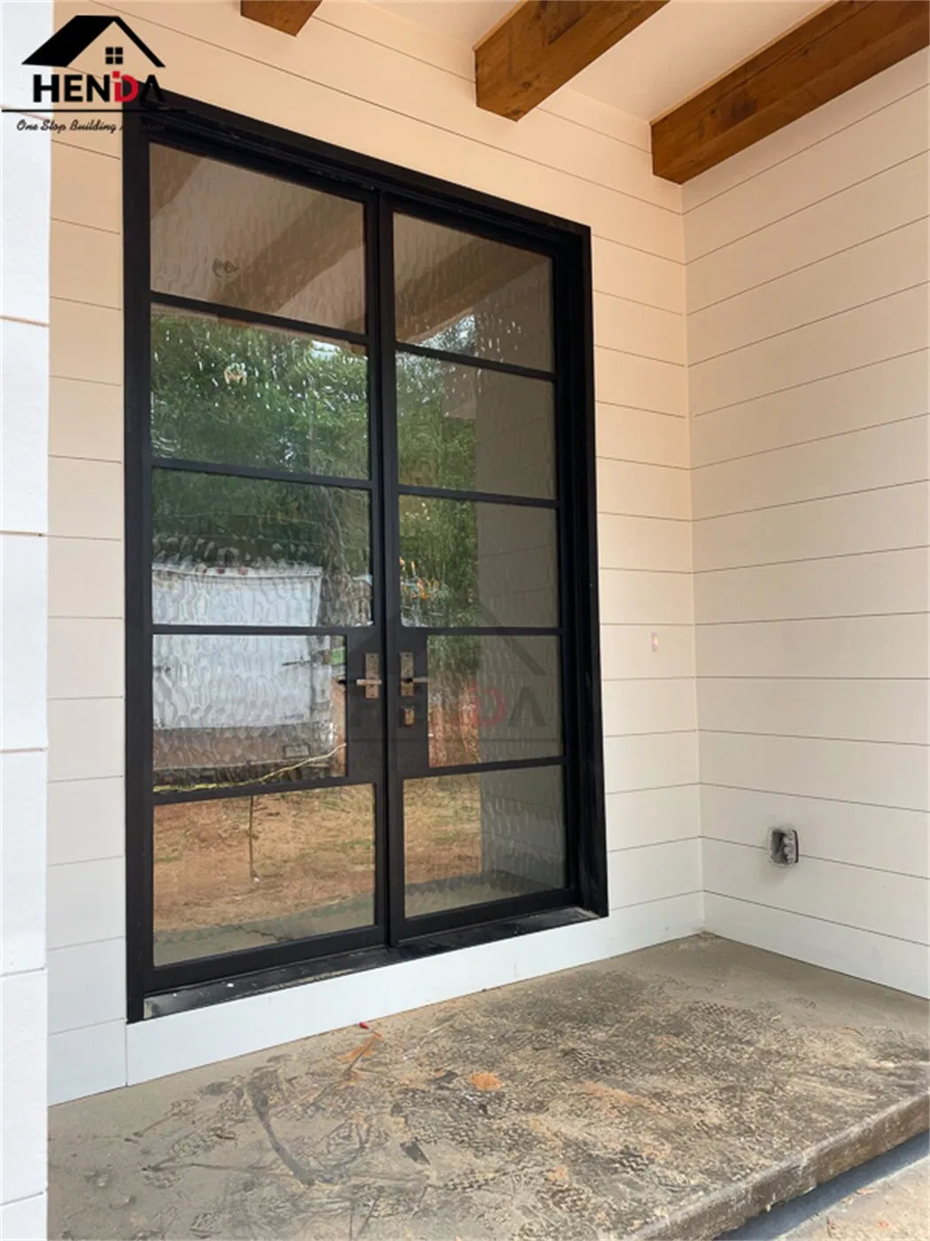 China Factory Cheap Price Exterior/Interior/French/Patio/Balcony/Security/Glass/Metal Wrought Iron Main Gate Single/Double New Steel Door