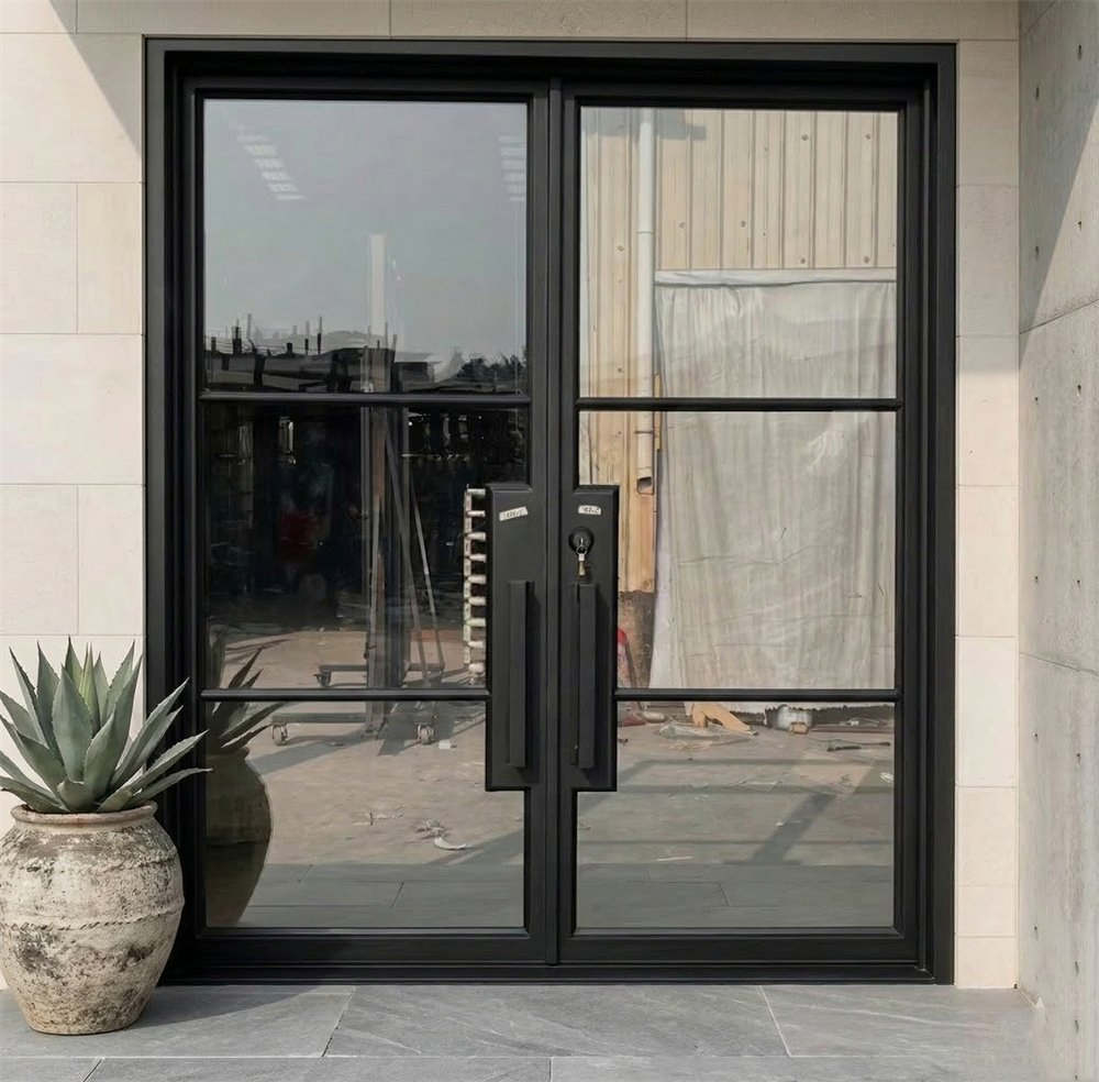Premium French Style Steel Glass Door with Switchable Dynamic Light-Control Smart Glass