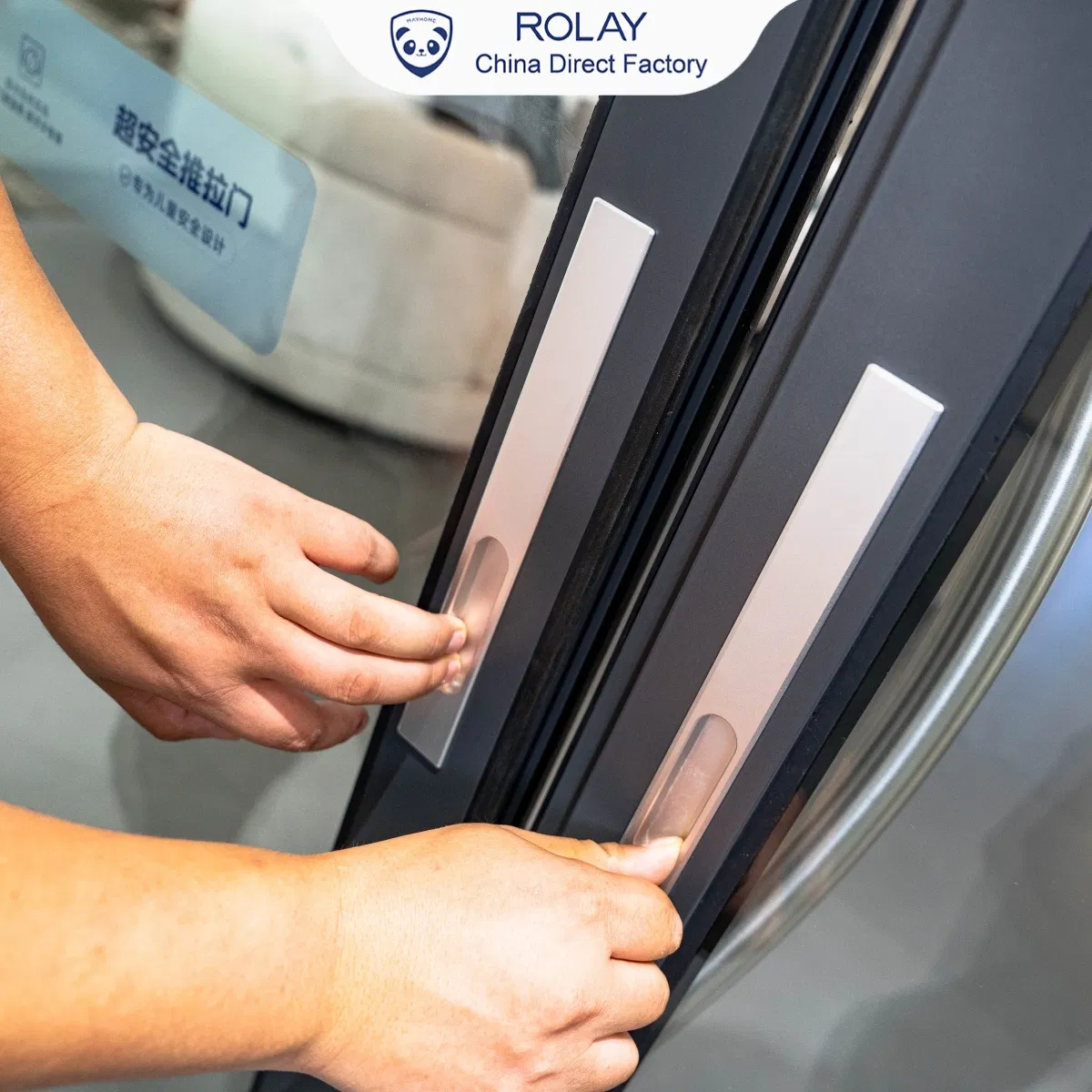 Rolay Security Door Exterior Door Factory High Sealing Performance Anti-Pinch Hands Anti-Bruising Buffuring Quiet Closing Modern French Design Sliding Door