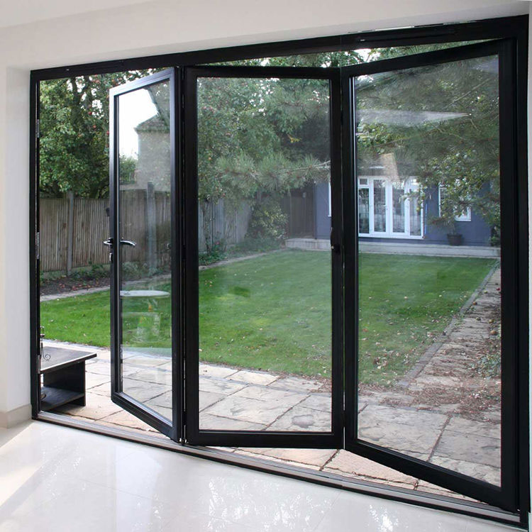 Modern Glass Folding Door Aluminum Frame with Soft-Close Bi-Fold Panels for Noise Reduction