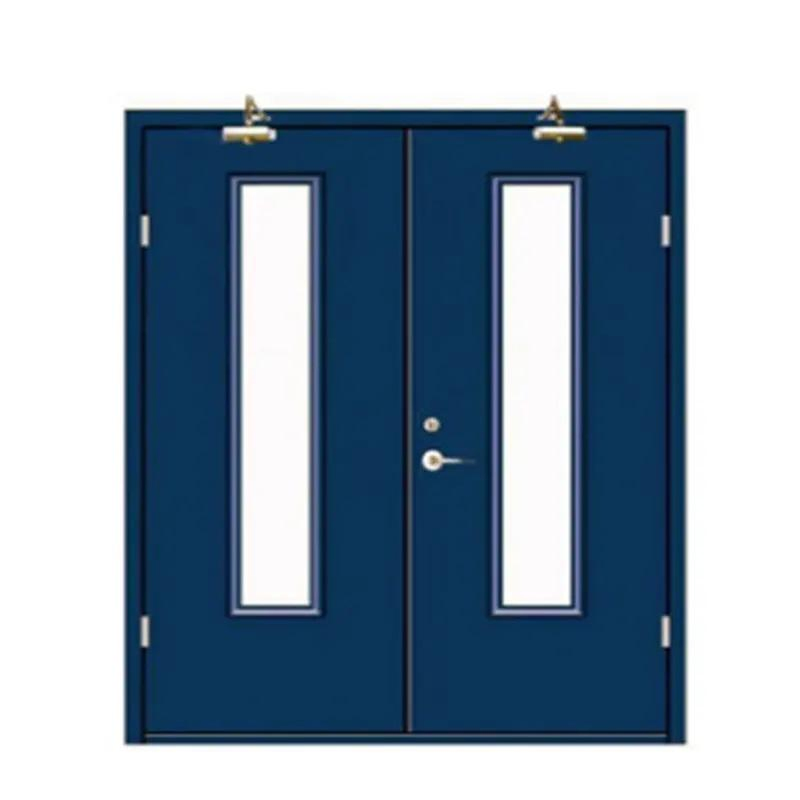 Hot Selling Modern Style Double Leaf Safety Emergency Exit Metal Door Fire Rated Steel Door