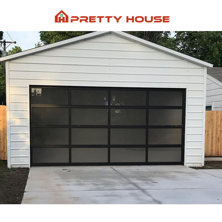Customized Aluminum Frame Glazed Panel Insulated Clear Glass USA Garage Doors for Houses