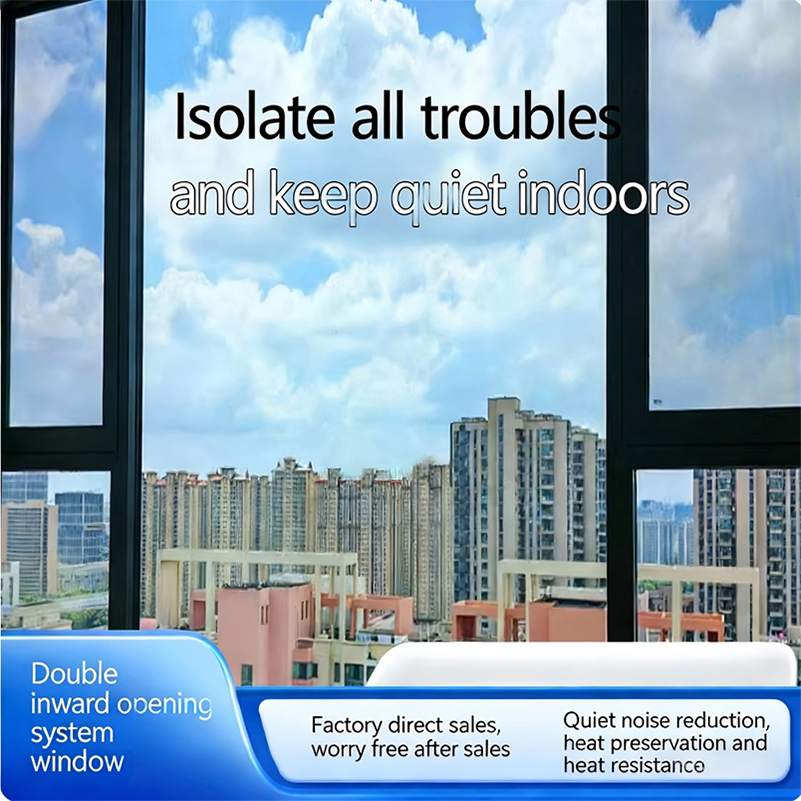 Custom High Quality Modern Design Aluminum Inward Sound Insulation Aluminum Window