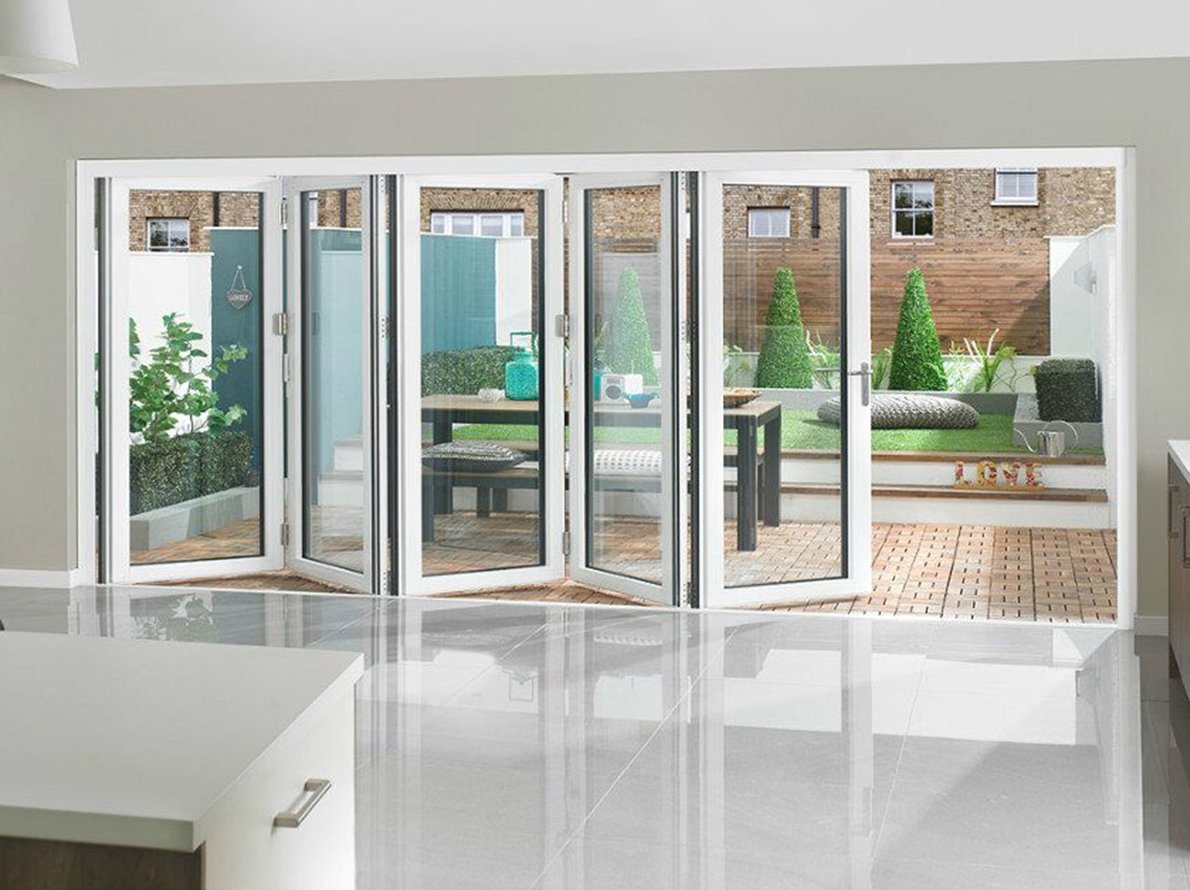 Heavy Duty Profile Thickness 2.0mm Balcony Patio Glass Patio Exterior Interior Aluminum Sliding Bi-Folding/Folding Door/Multi-Leaf Door