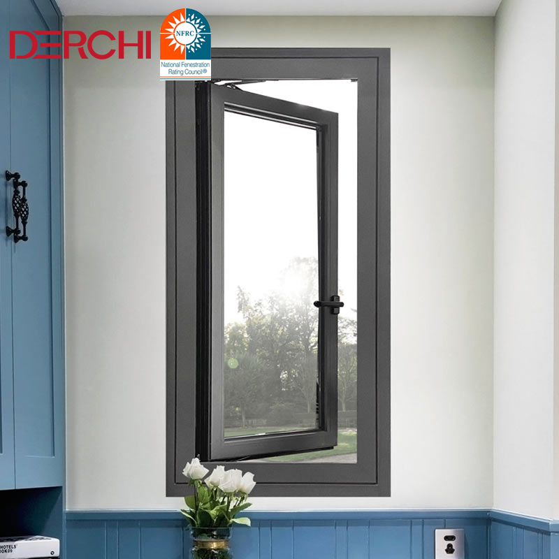Patio Tempered Glass Aluminum Frame Casement Windows Kitchen Double Glaze Aluminum Bay Sliding Windows