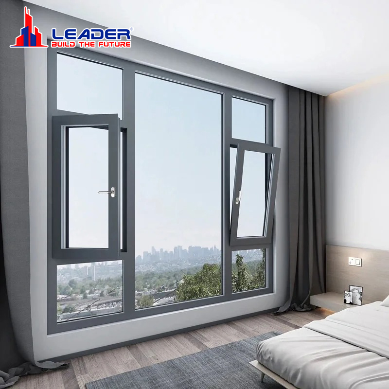 Aluminum Metal Tilt &amp; Turn Double Casement Windows with Precision Hardware