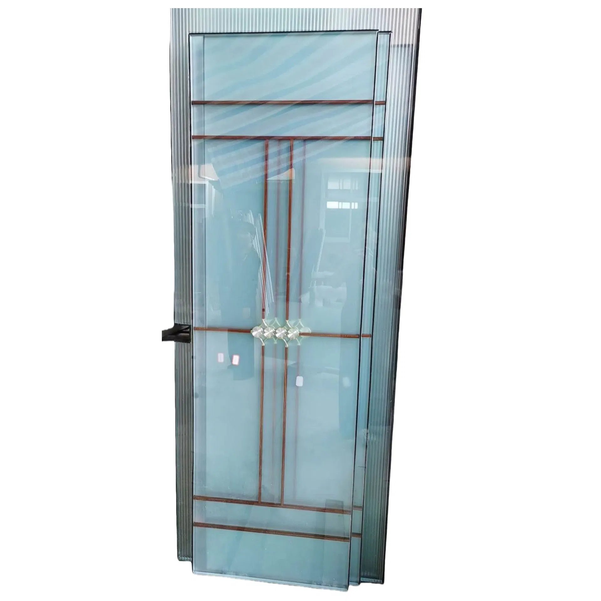 American Oval Panel Metal Security Steel Interior Door with Glass