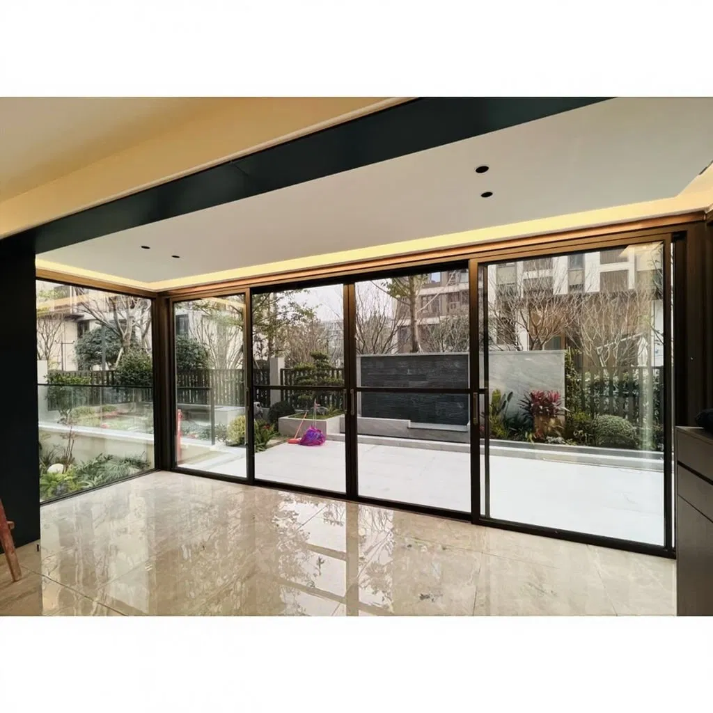 Modern Aluminum Balcony Doors Courtyard Exterior Front Entry Waterproof Luxury Aluminum Sliding Balcony Doors
