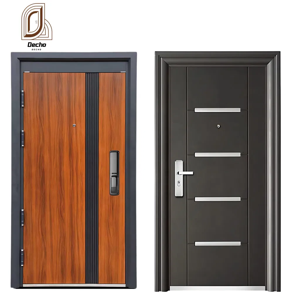 Wholesaler Customized Exterior Security Entrance Steel Door with Wrought Metal Design for Houses, Apartment, Office