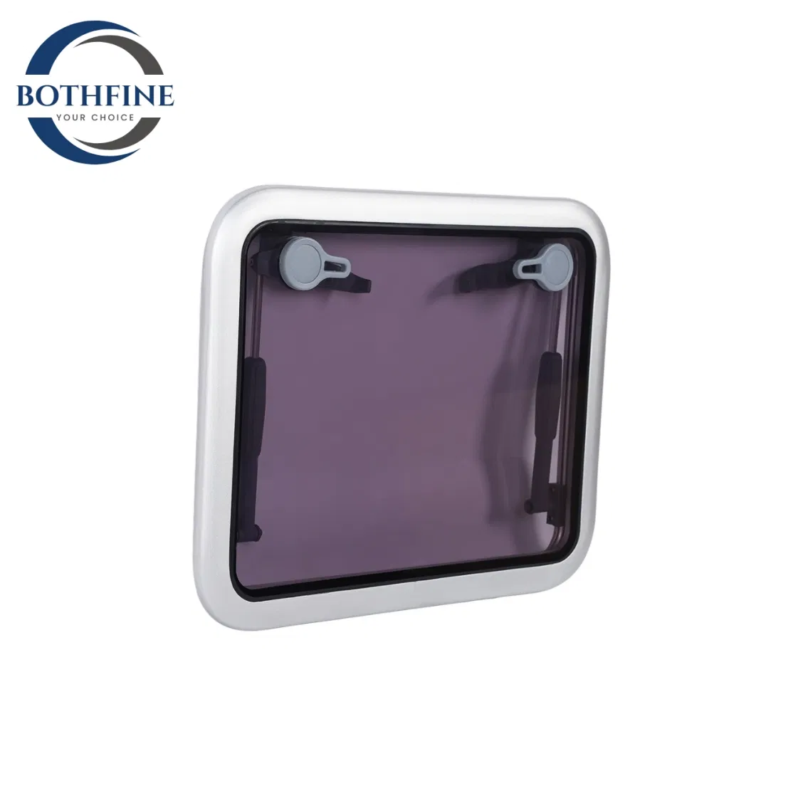 Boat Skylight Window, Push-out Deck Porthole, Rotating Fixed Handle 457X327mm, Smoke Gray Glass for Yacht, RV, Boat