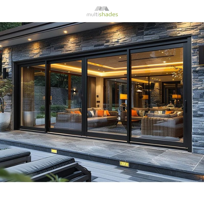 Multishades Nfrc Standard Aluminum Sliding Door Tempered Glass Aluminium Sliding Door for Balcony &amp; Courtyard Patio