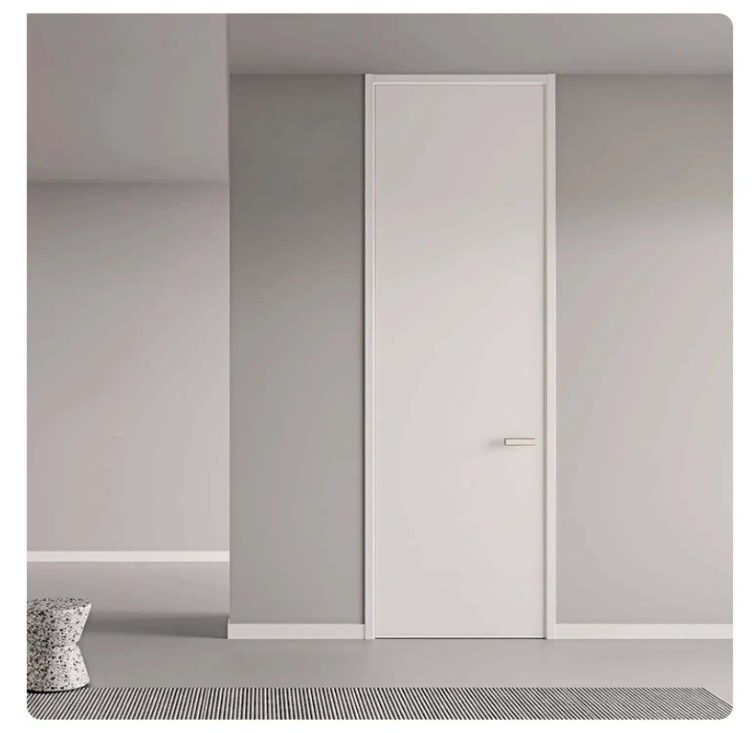White Plain Bedroom Prehung Panel Interior Wood PVC Wpcwooden Hotel Primed Shaker Internal Hollow Core HDF Door for Home Hospital Villa Office Room Puertas Para