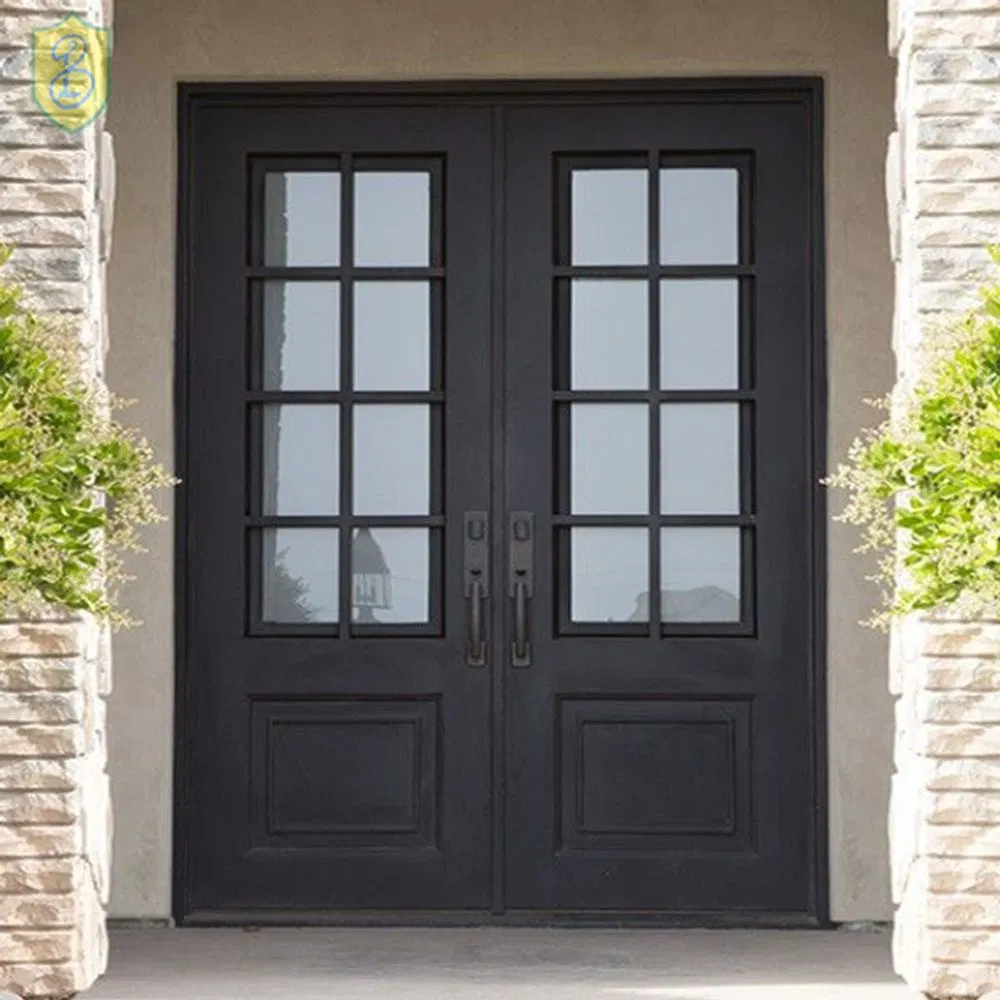 Elegant French Style Metal Steel Iron Glass Doors Glass Windows and Doors Design Exterior Doors
