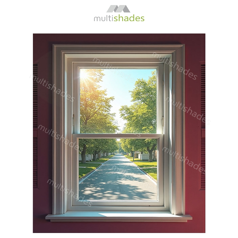 Multishades American Old House Renovation Factory Direct Sale Custom OEM Double Hung Window Black Aluminium Rainproof Impact Glass