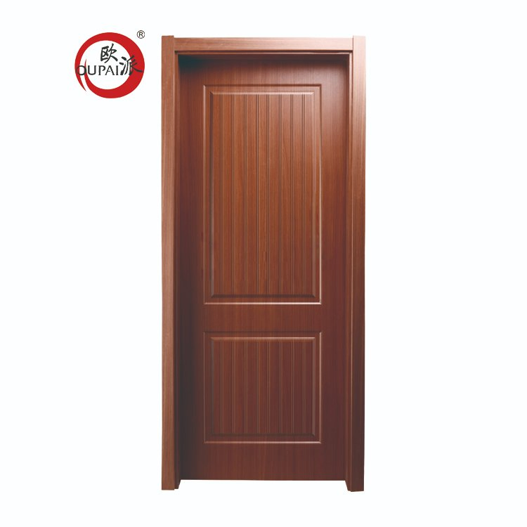 32 in. X 80 in. Modern Design Prehung 5 Panels White Hollow Core MDF Wood Texture Moulded Door for Bedroom Interior