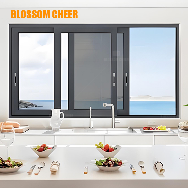 Premium 2.0mm Aluminum 3 Panel Sliding Window for Villas
