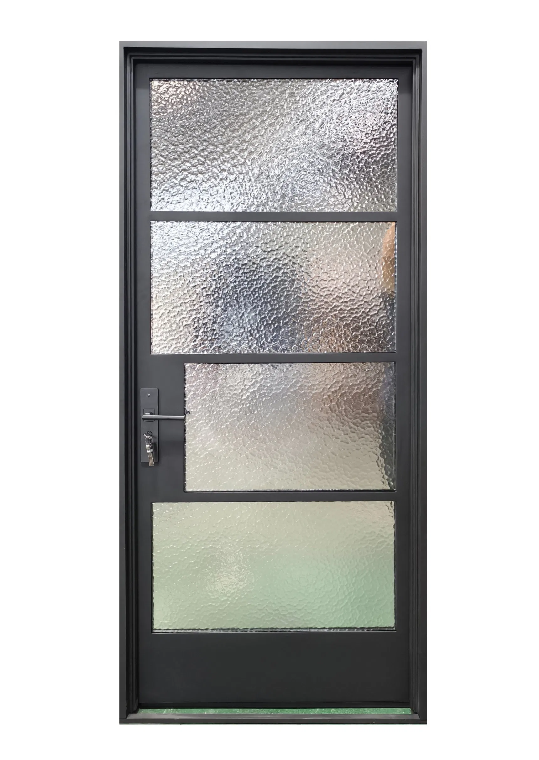 Hand Forged Single French Steel Doors with Glass Panels for Modern Project