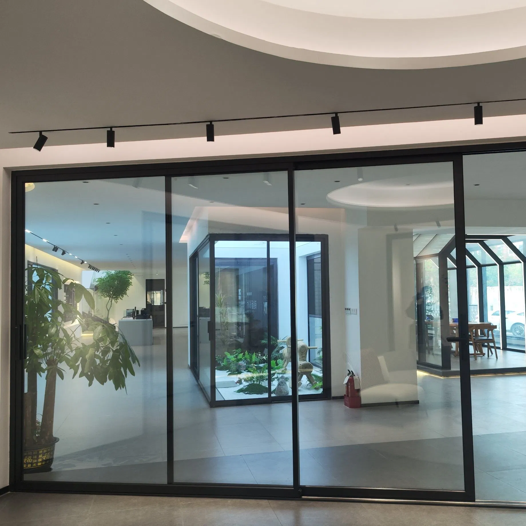 Aluminium Slim Door Aluminium Doors Exterior Temper Glass Patio Door Alumnium Big Sliding Glass Door